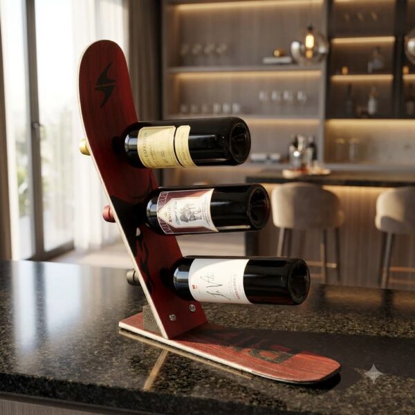 Handcrafted Snow Ski Wine Rack 1