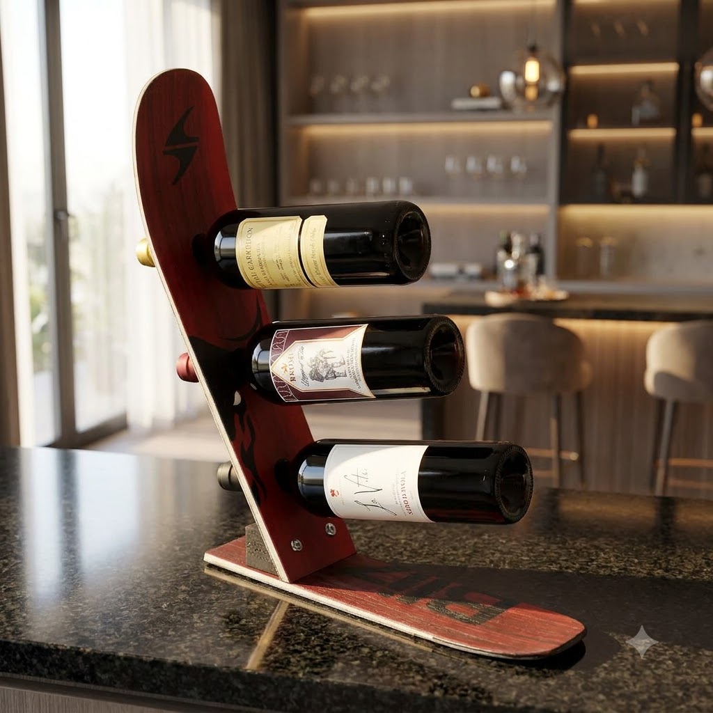 Handcrafted Snow Ski Wine Rack 1 Handcrafted Snow Ski Wine Rack 1