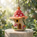 Handcrafted Whimsical Mushroom Bird Nester