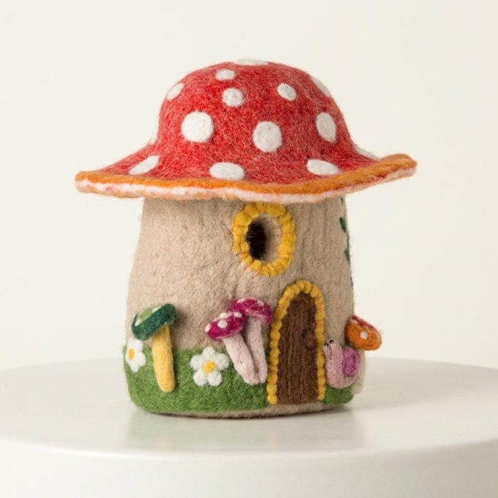Handcrafted Whimsical Mushroom Bird Nester 2