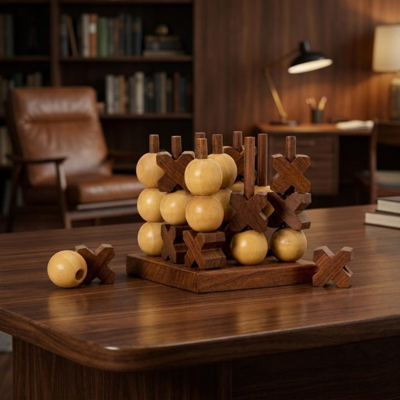 Handcrafted Wooden 3d Tic Tac Toe