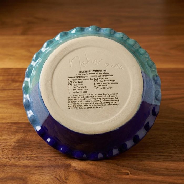 Handmade Ceramic Blueberry Pie Recipe Baker 1