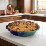 Handmade Ceramic Blueberry Pie Recipe Baker