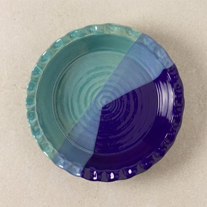 Handmade Ceramic Blueberry Pie Recipe Baker 2