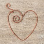 Handmade Copper Heart Hummingbird Perch 1