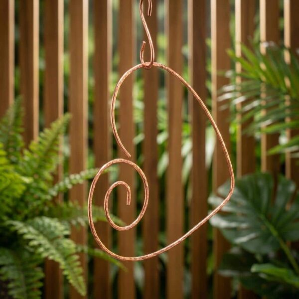 Handmade Copper Heart Hummingbird Perch