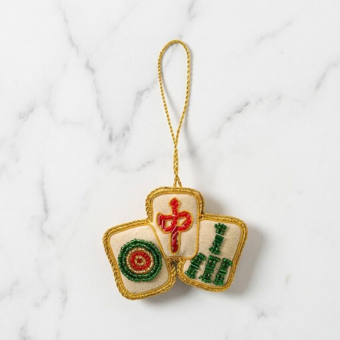 Handmade Felt Mahjong Beaded Ornament 2