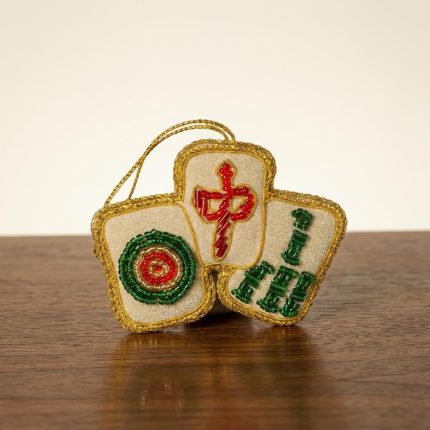 Handmade Felt Mahjong Beaded Ornament