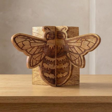 Handmade Wooden Bee Cookbook Stand