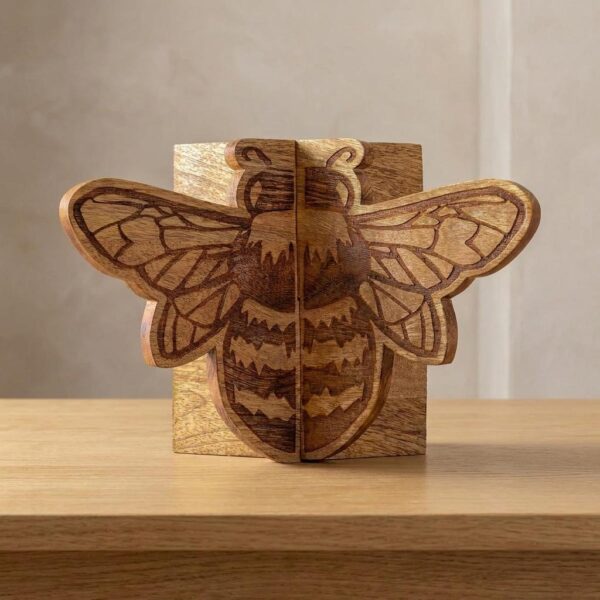 Handmade Wooden Bee Cookbook Stand
