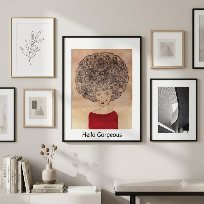 Hello Gorgeous Watercolor Wall Art Print1