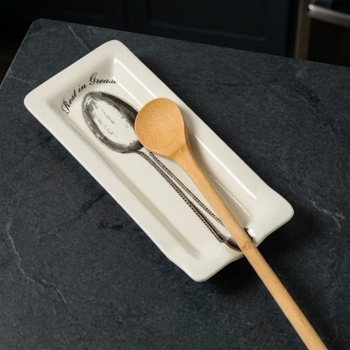 Humorous Rest In Grease Ceramic Spoon Rest 2