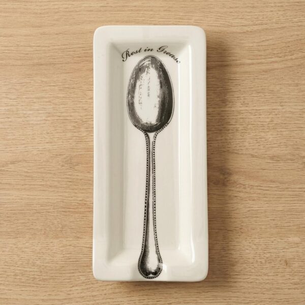 Humorous Rest In Grease Ceramic Spoon Rest