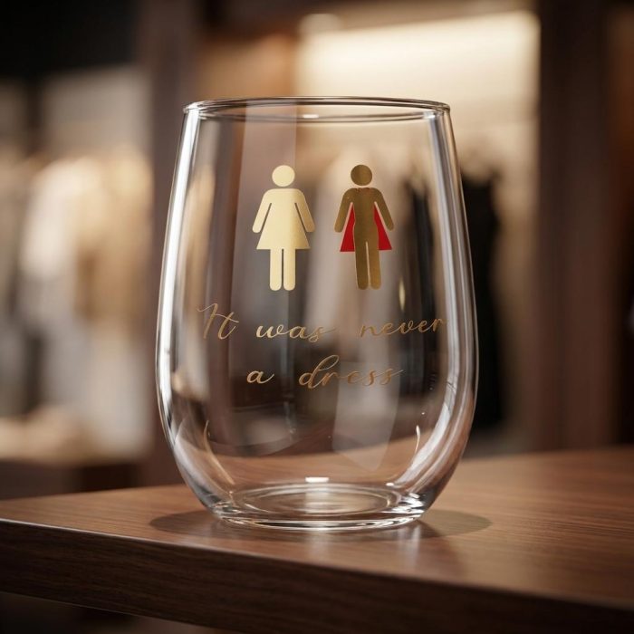 Iconic It Was Never A Dress Wine Glass 1