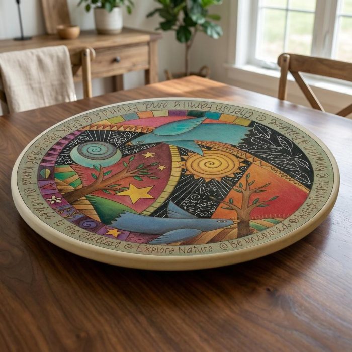 Inspiring Live Life To The Fullest Wooden Lazy Susan 1