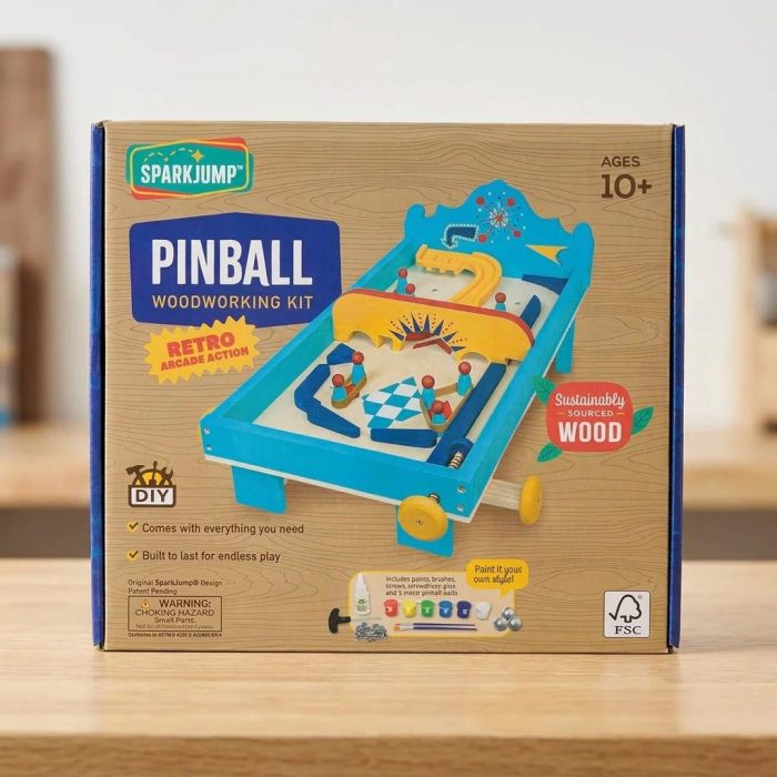 Interactive Build & Play Wooden Pinball Machine 4