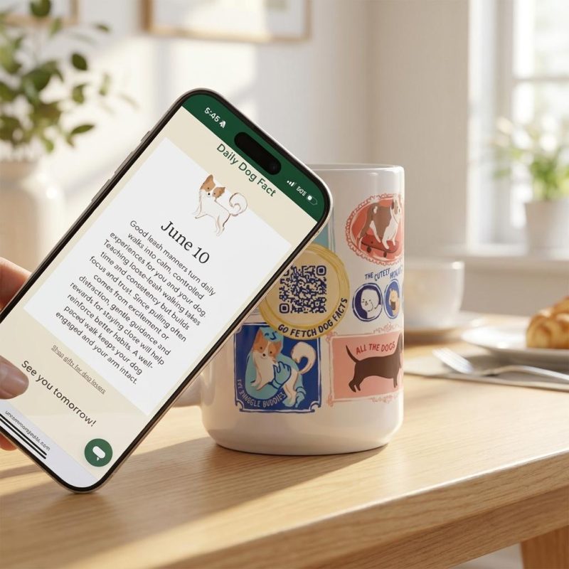 Interactive Ceramic Dog Lover Qr Mug