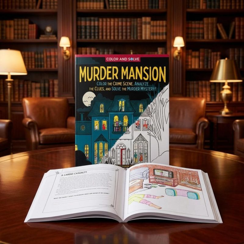 Intriguing Color & Solve Murder Mystery Mansion Book
