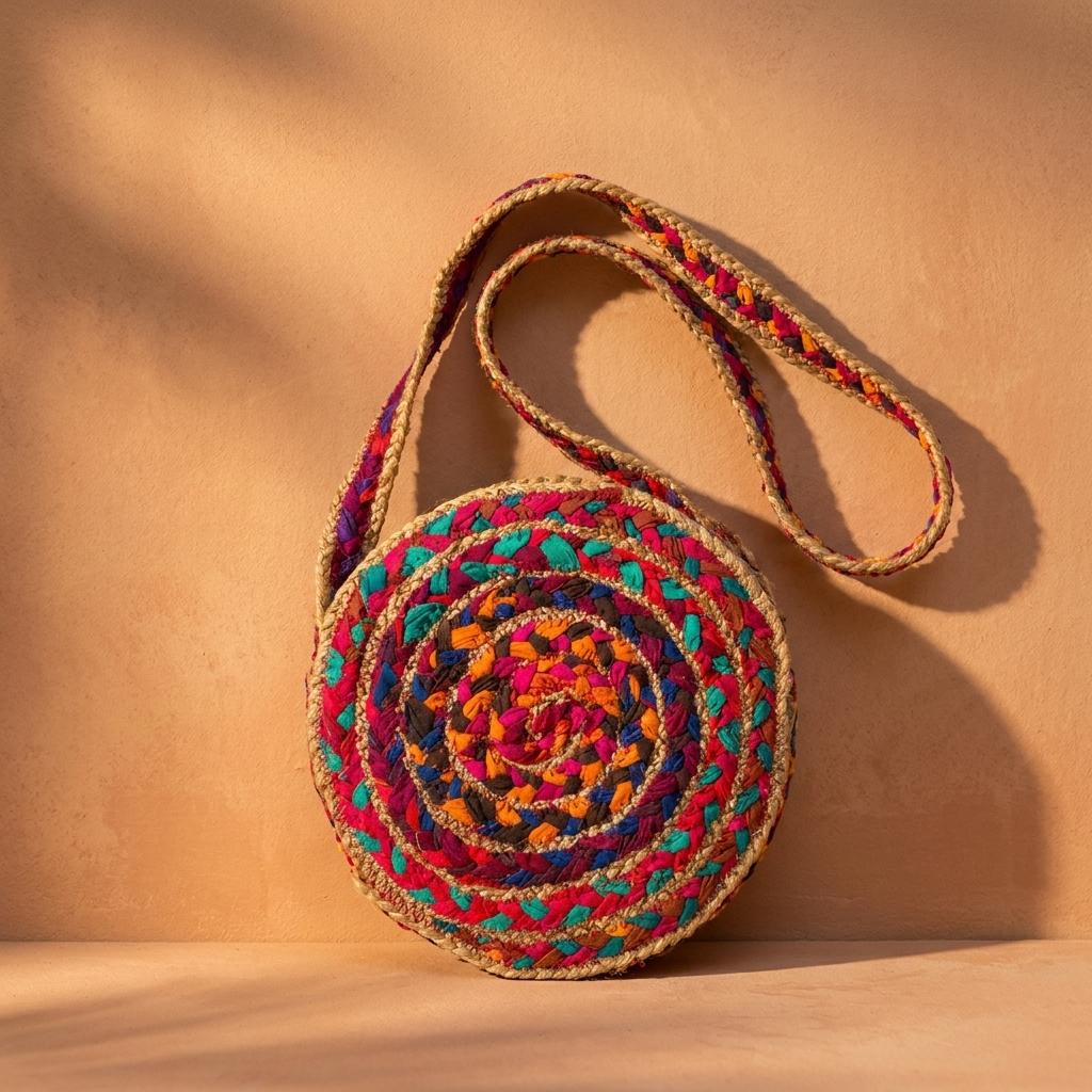 Kaleidoscopic Repurposed Sari Crossbody Bag Kaleidoscopic Repurposed Sari Crossbody Bag