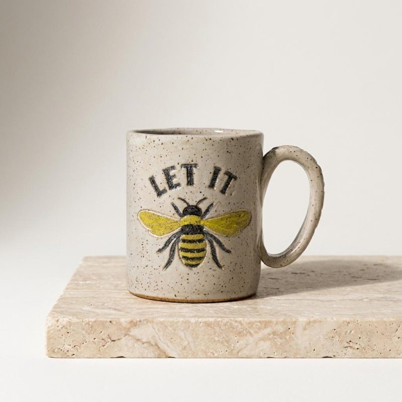 Let It Bee Hand-glazed Stoneware Mug 1