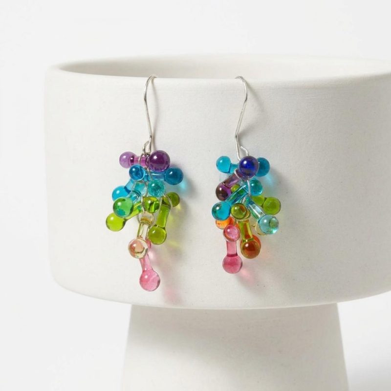 Luminous Rainbow Glass Drop Earrings 1