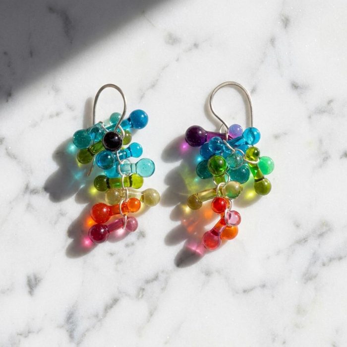 Luminous Rainbow Glass Drop Earrings 3