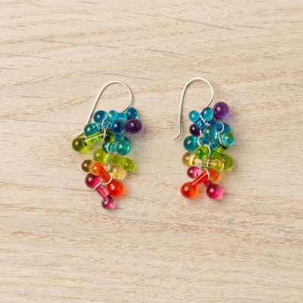 Luminous Rainbow Glass Drop Earrings