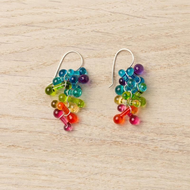 Luminous Rainbow Glass Drop Earrings