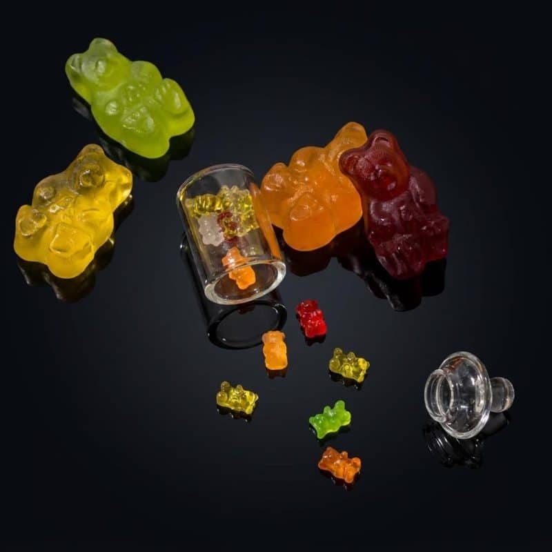Miniature Glass Jar Of Fidgety Gummy Bears 1