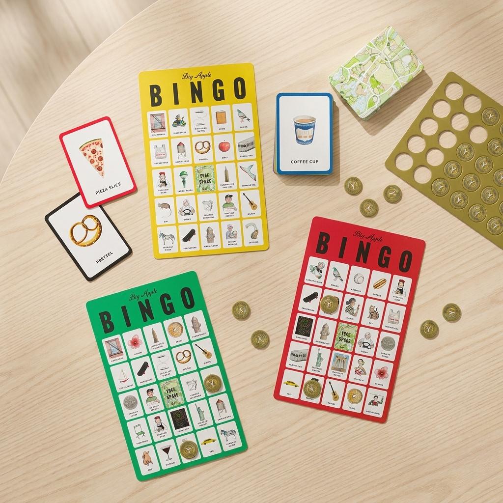 New York City Big Apple Illustrated Bingo Game New York City Big Apple Illustrated Bingo Game