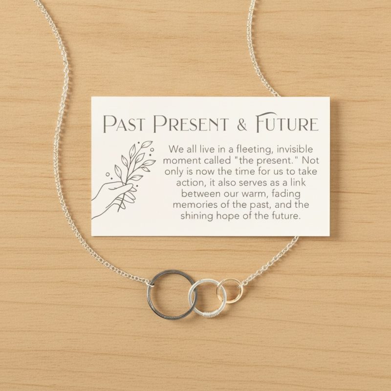Past Present Future Sterling Silver Necklace