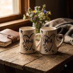 Personalized Porcelain Faux Bois Mug Set 2