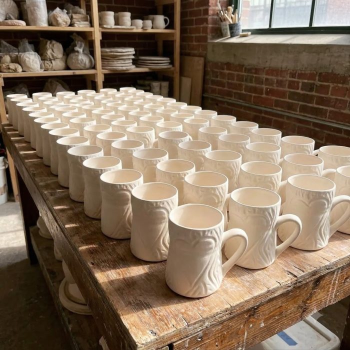 Personalized Porcelain Faux Bois Mug Set 3