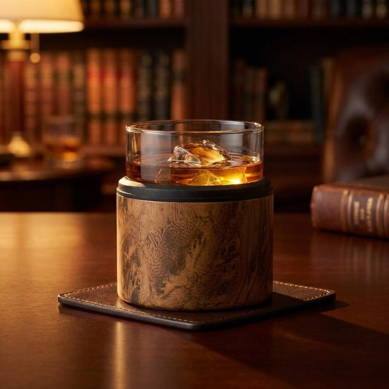 Premium Insulated Whiskey Sleeve & Glass Set