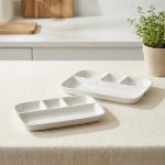 Retro Stoneware Tv Dinner Trays Set Of 2 1