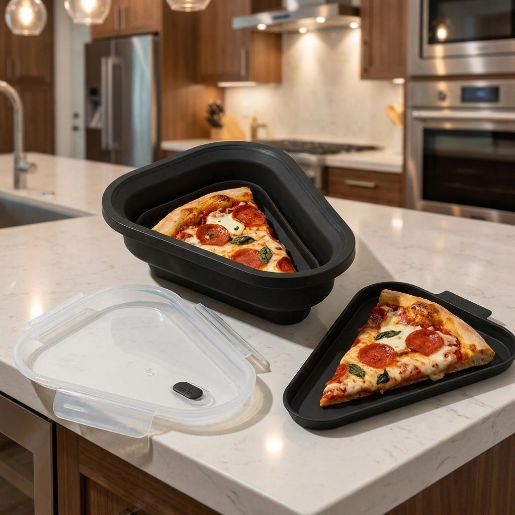 Reusable Slice-saving Collapsible Pizza Container Reusable Slice-saving Collapsible Pizza Container