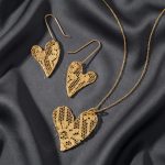 Romantic Mini Gold Dipped Lace Heart Earrings 3