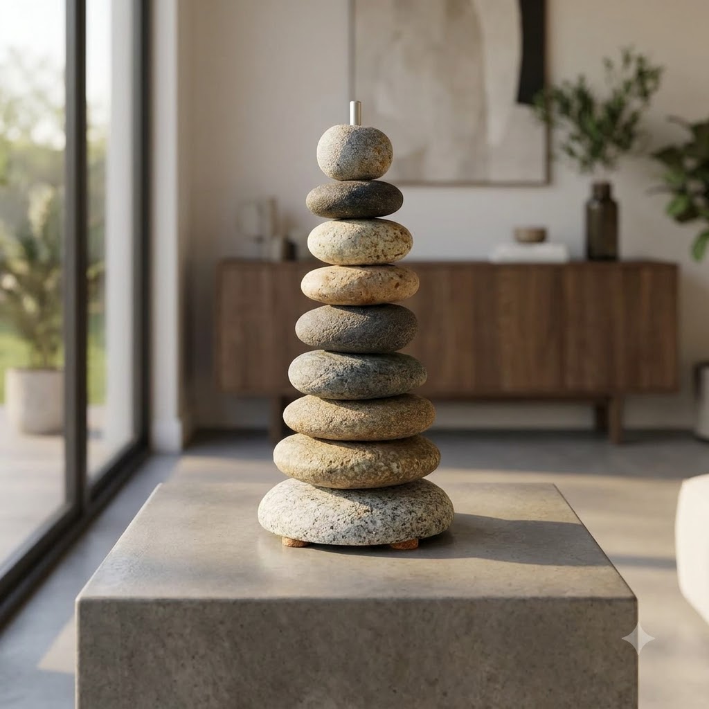 Rustic Natural Stone Garden Cairn Rustic Natural Stone Garden Cairn
