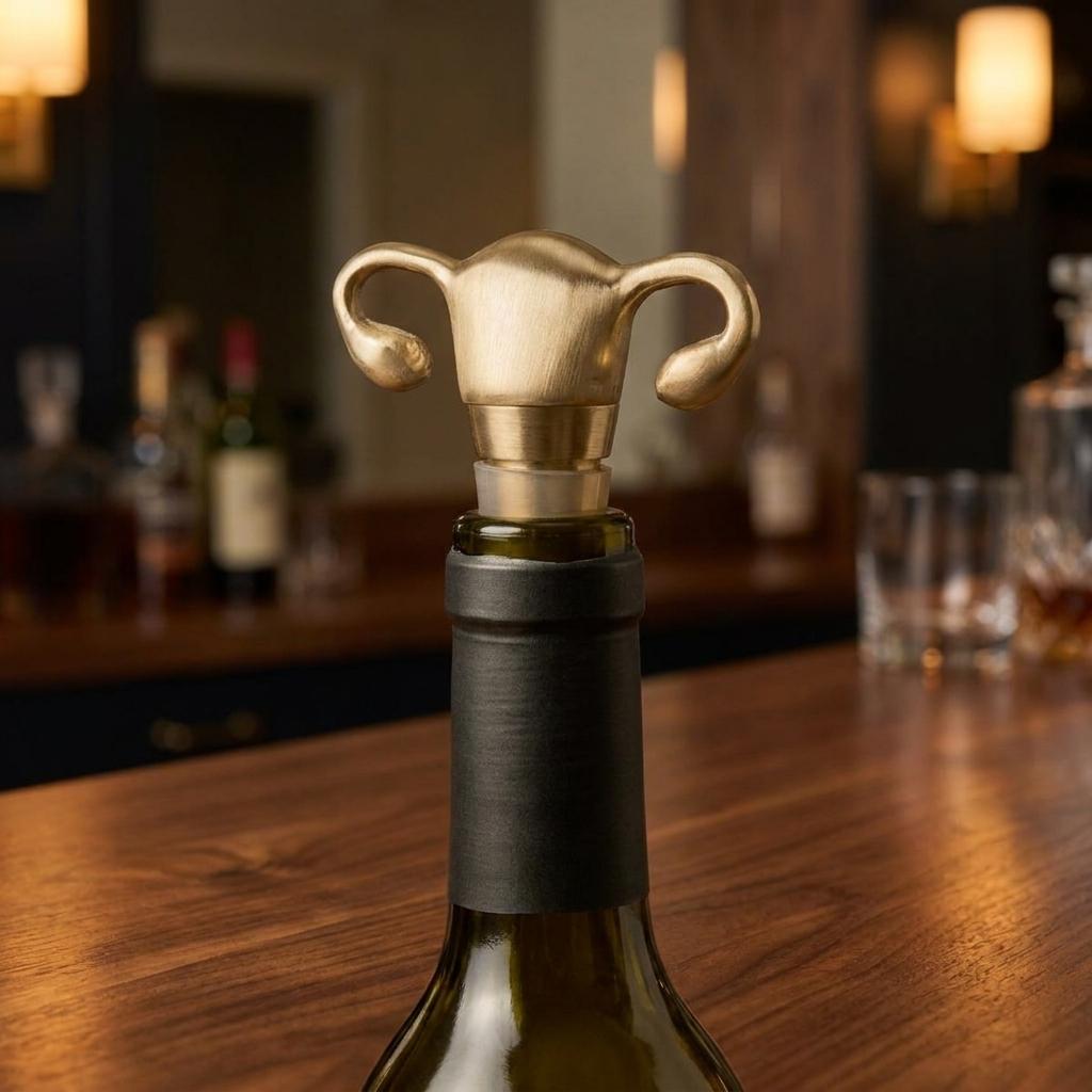 Solid Brass Uterus Bottle Stopper Solid Brass Uterus Bottle Stopper