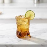Space-saving Amber Cat Stacking Glass Set 2