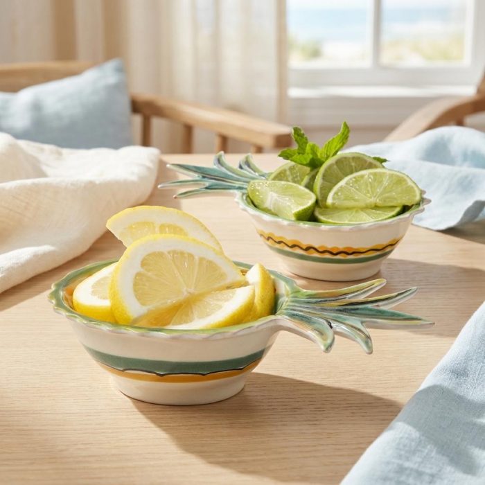 Tropical Pineapple Barcart Bowls - Set Of 2 2
