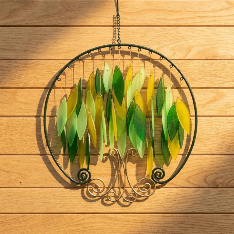 Vibrant Green Tree Of Life Wind Chime