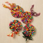 Vibrant Repurposed Sari Rainbow Coaster 1