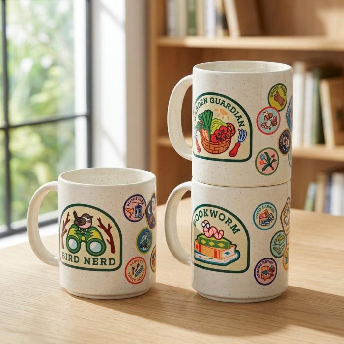 Vintage Garden Guardian Badge Ceramic Mug 4