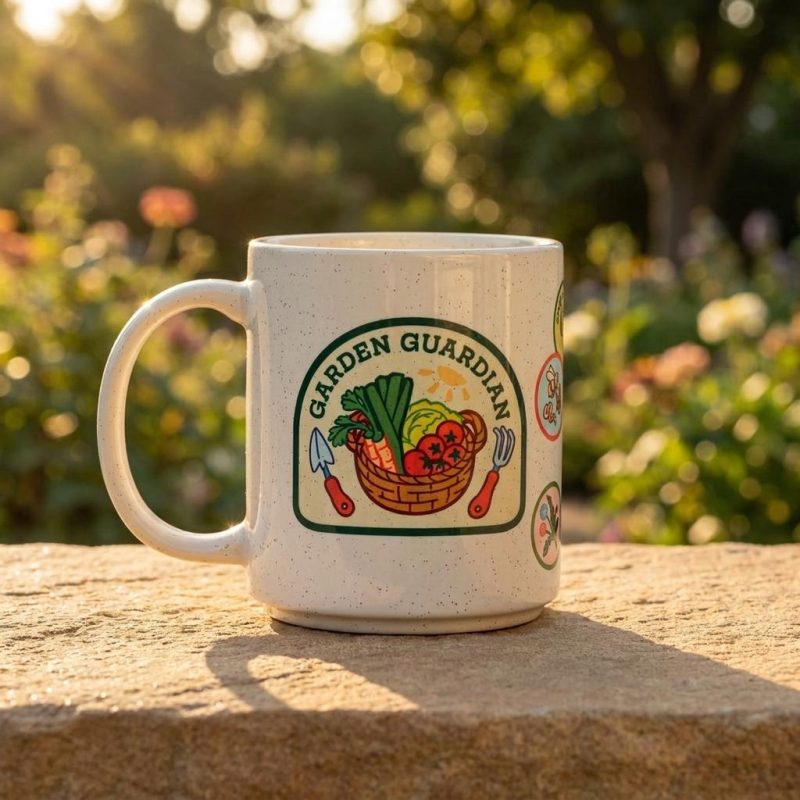 Vintage Garden Guardian Badge Ceramic Mug