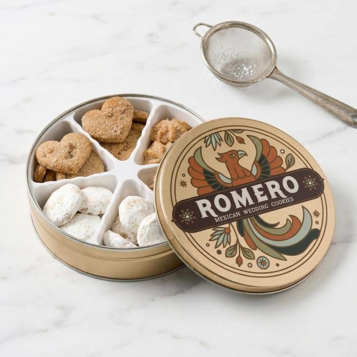 Vintage-style Mexican Wedding Cookie Variety Tin 1