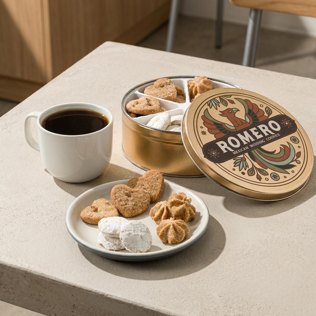 Vintage-style Mexican Wedding Cookie Variety Tin Vintage-style Mexican Wedding Cookie Variety Tin
