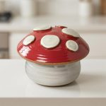Whimsical Ceramic Mushroom Storage Jar 2