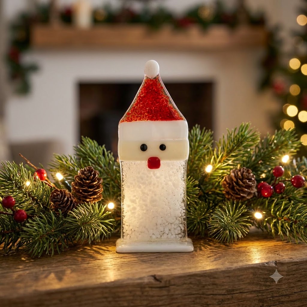 Whimsical Handmade Glass Santa 1 Whimsical Handmade Glass Santa 1