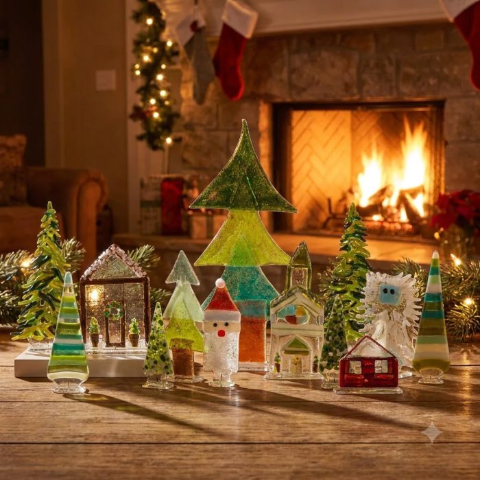 Whimsical Handmade Glass Santa 2
